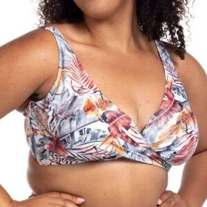 NWT ARTESANDS Eco Paradise Delacroix Bikini Top Pale Blue size 16 (D-G Cup)